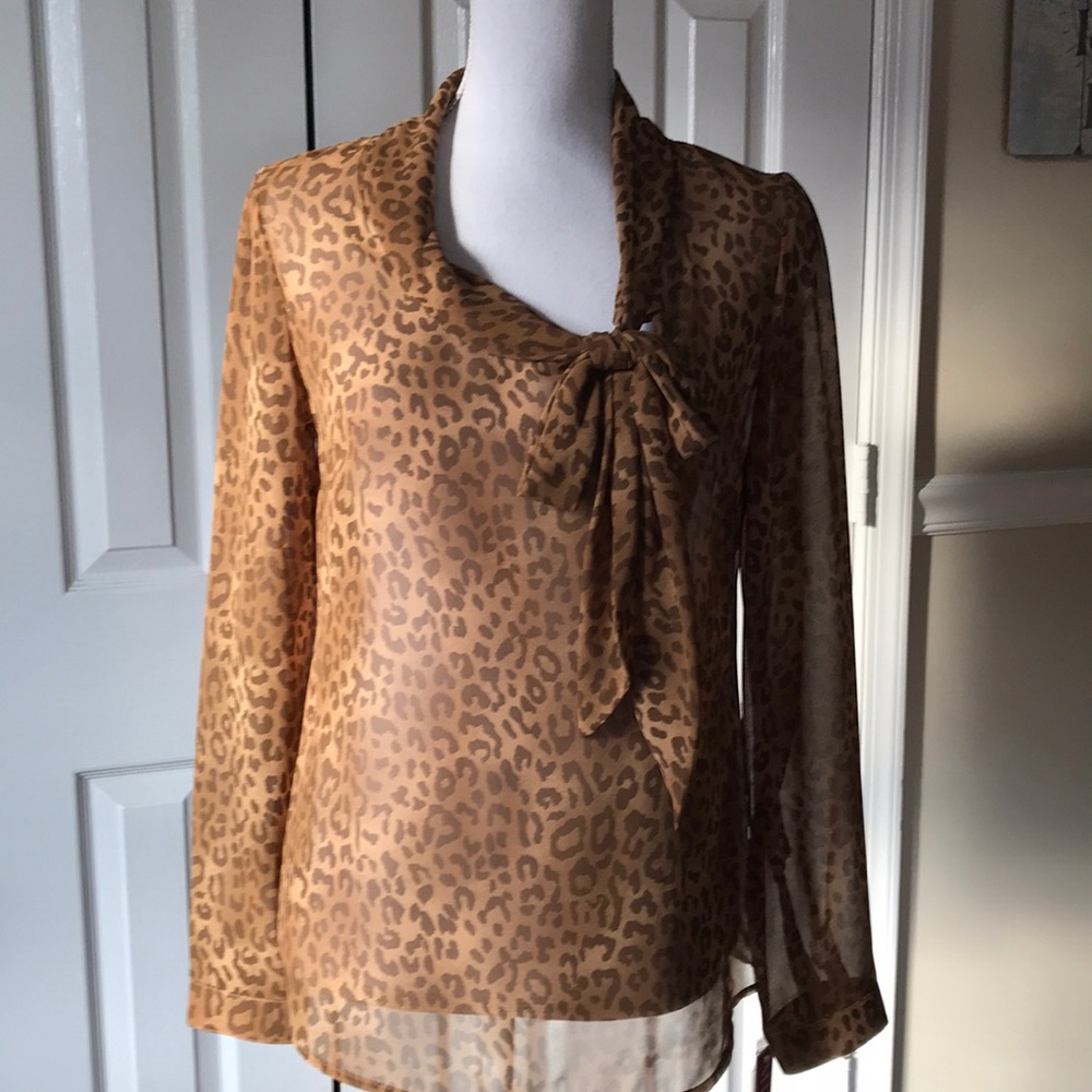 Merona Animal Print Blouse Size S